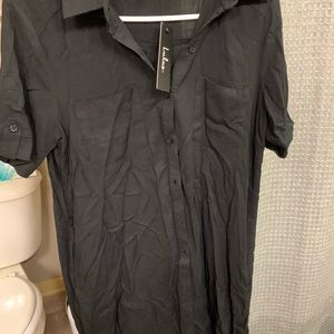 Black shirt dress